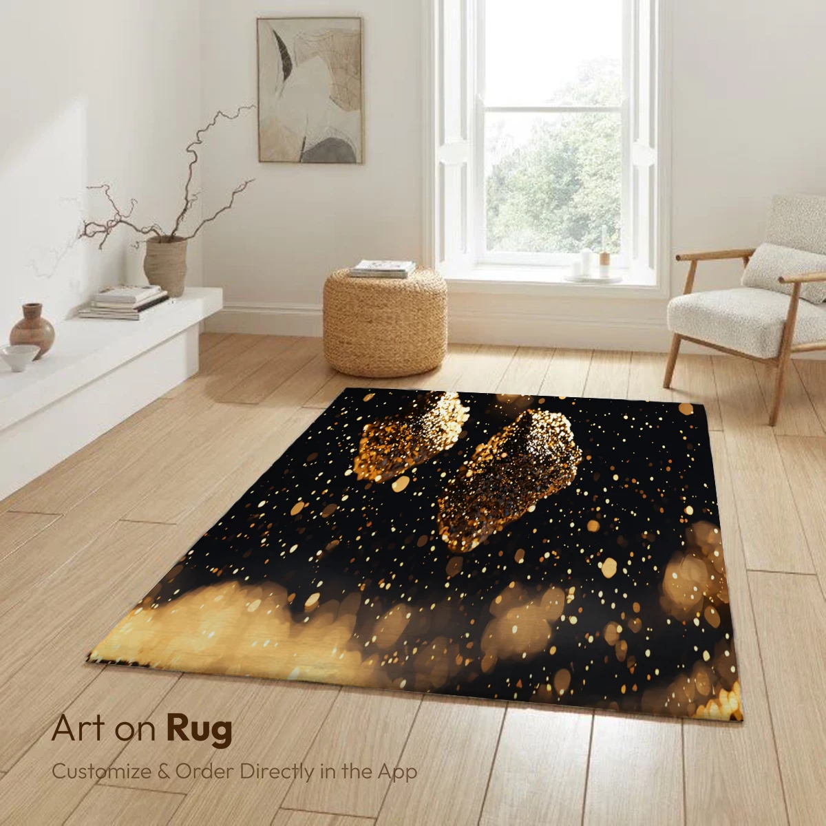 Golden Stardust Elegance: A Celestial Dance of Light - Image 6