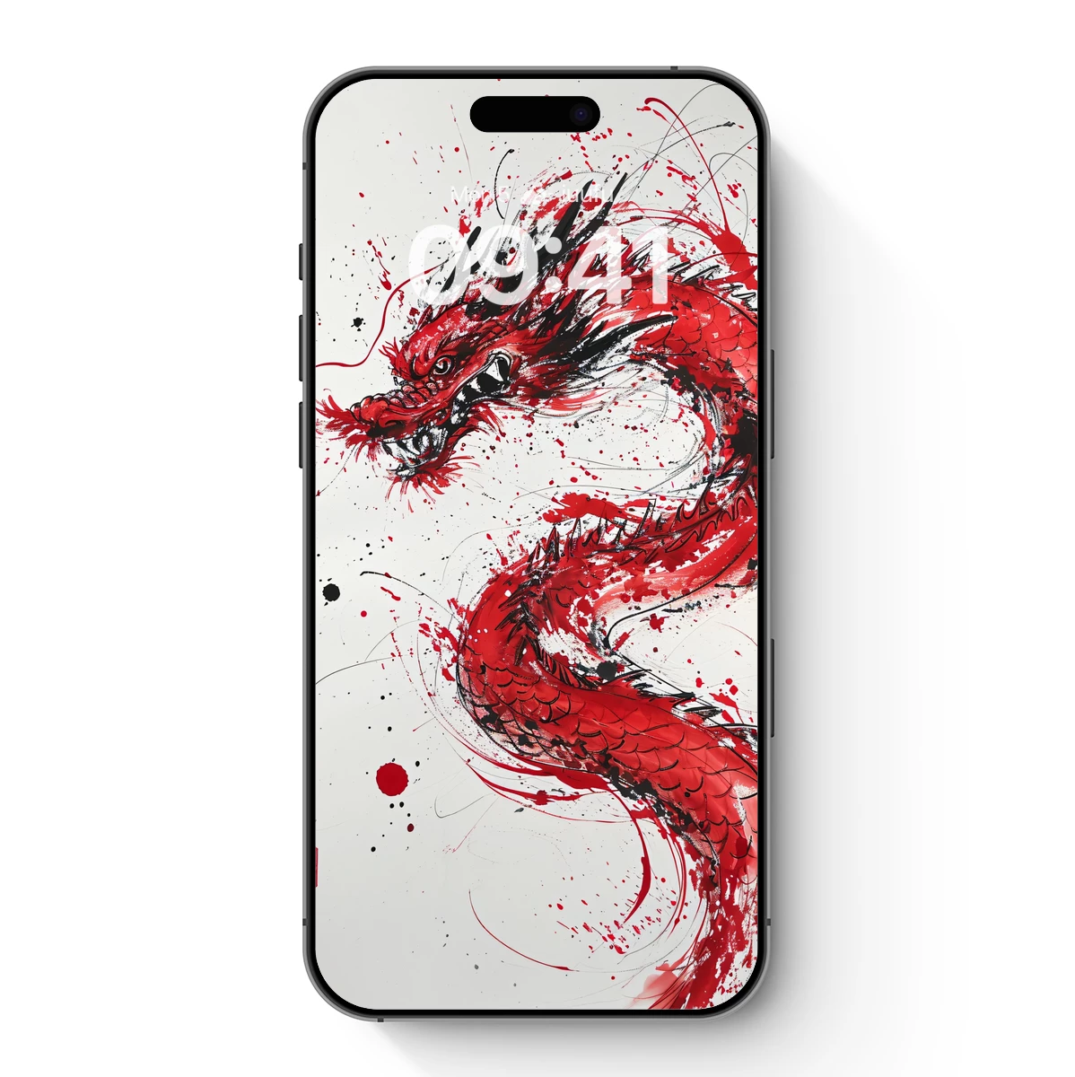 Crimson Dragon's Roar: Abstract Ink Artistry