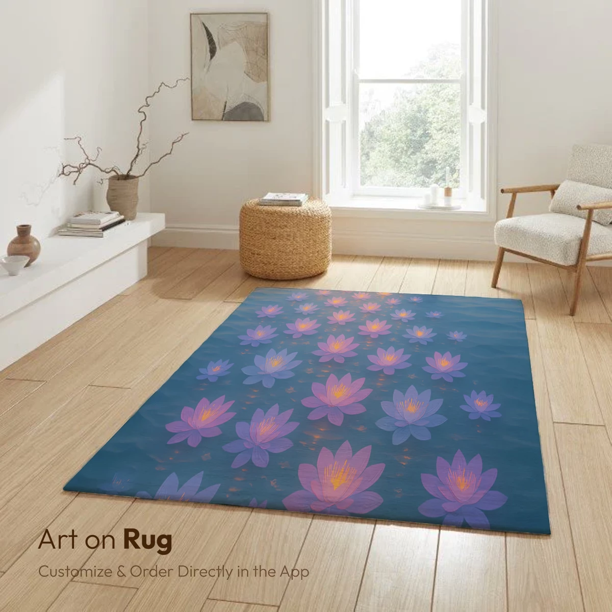 Luminous Lotus Path: Serene Rowboat Journey - Image 6