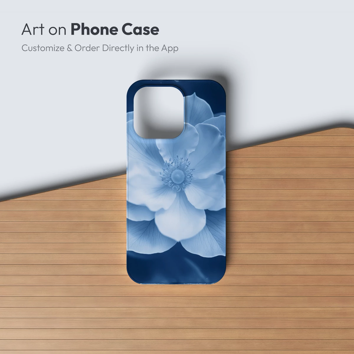 Cyanotype Bloom: Ethereal Flower in Monochrome Blue - Image 3