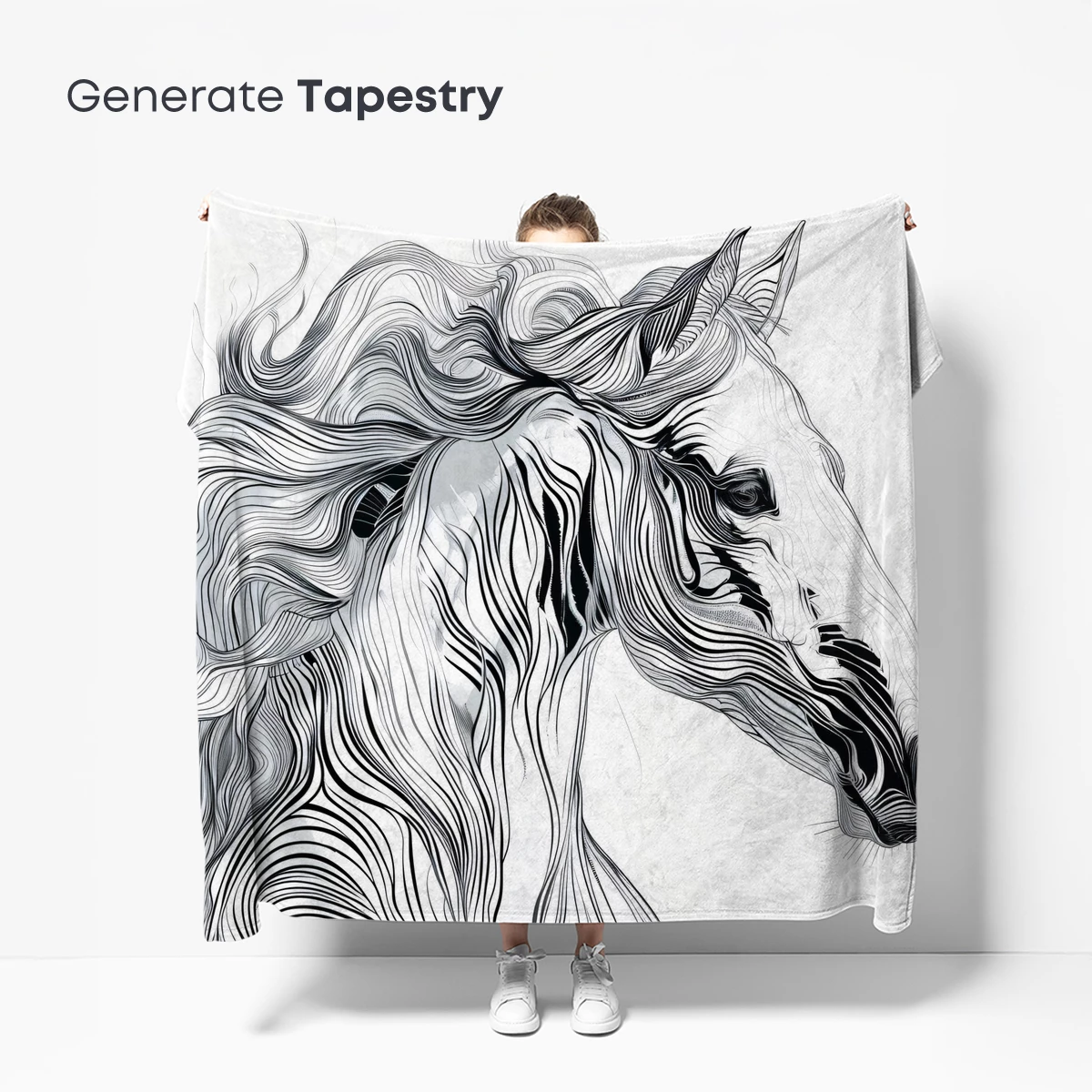 Elegant Line Art Horse: Dynamic Flow and Grace - Image 5