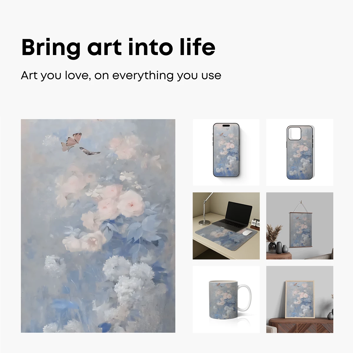 Butterfly Whisper: Ethereal Blossoms in Pastel Hues - Image 2