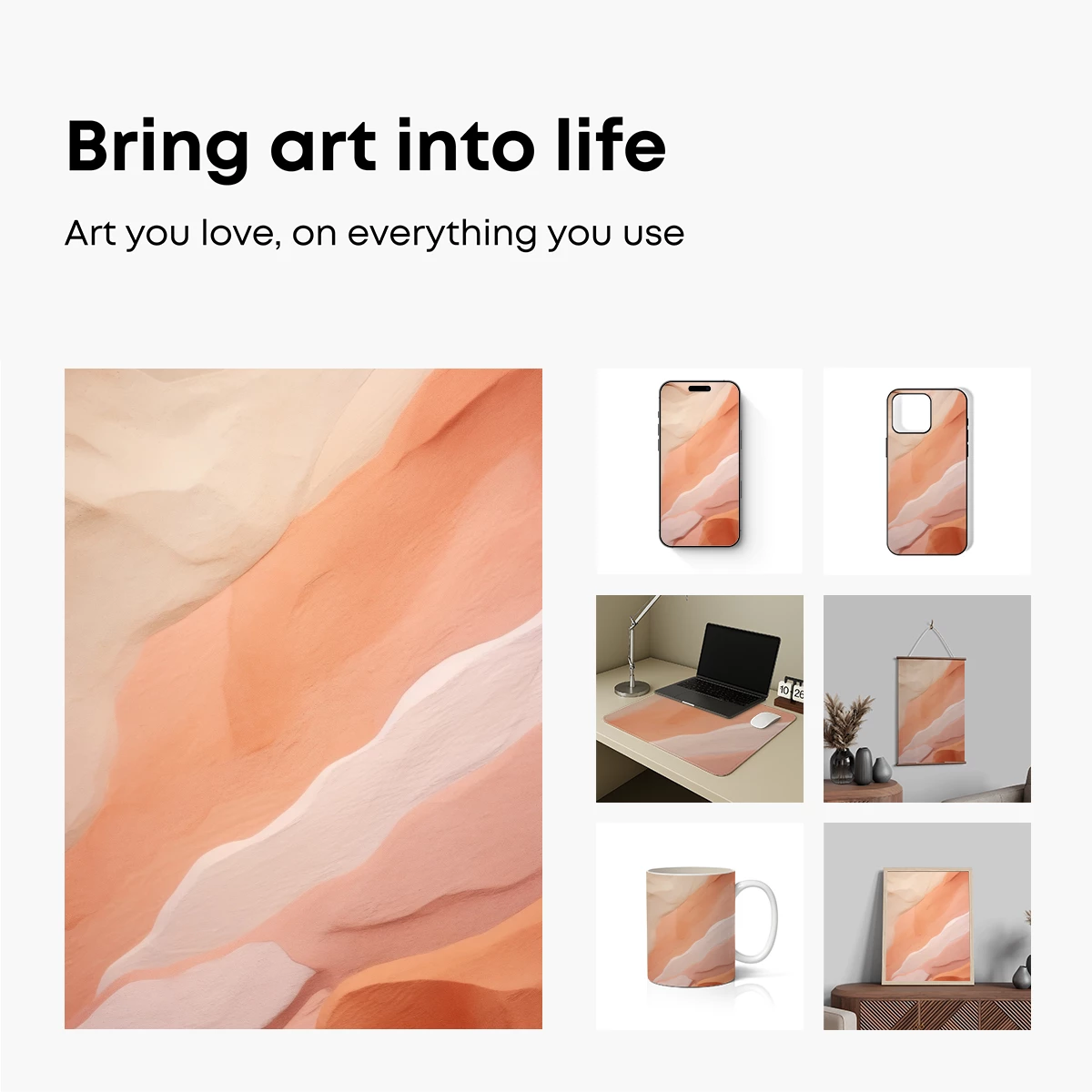 Desert Symphony in Peach and Cream - Image 2