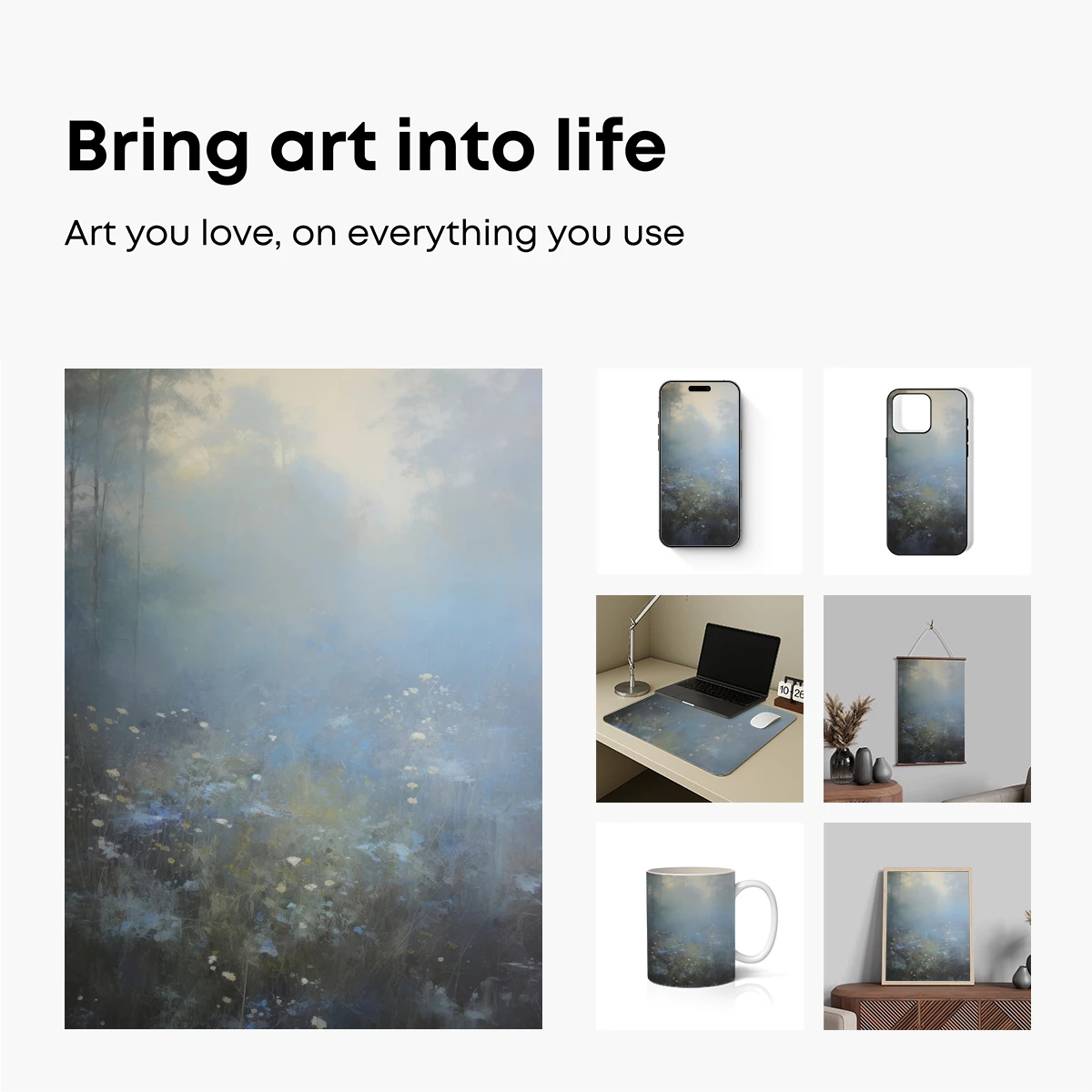 Misty Dawn Meadow: Ethereal Floral Haze - Image 2