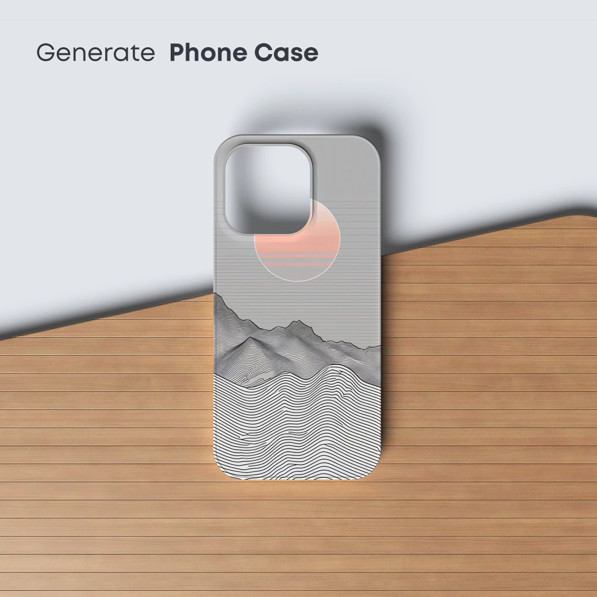 Line Art Sunset: Minimalist Mountain Serenity - Image 3