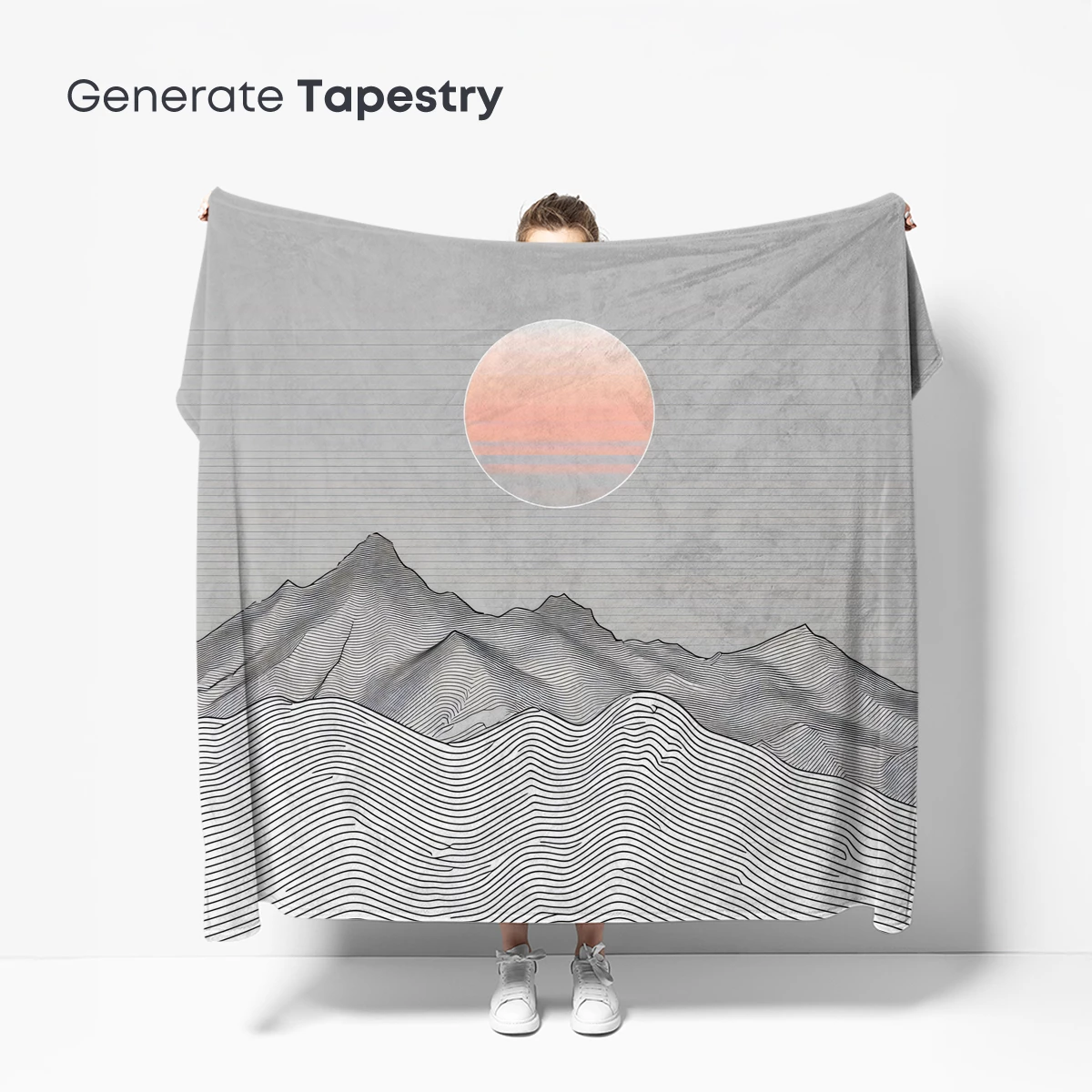 Line Art Sunset: Minimalist Mountain Serenity - Image 5