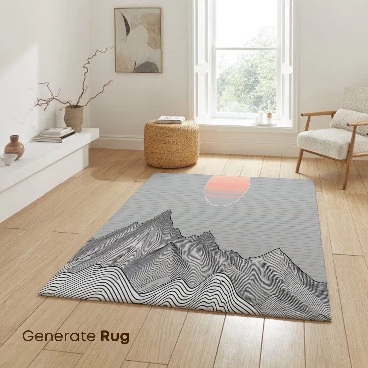 Line Art Sunset: Minimalist Mountain Serenity - Image 6