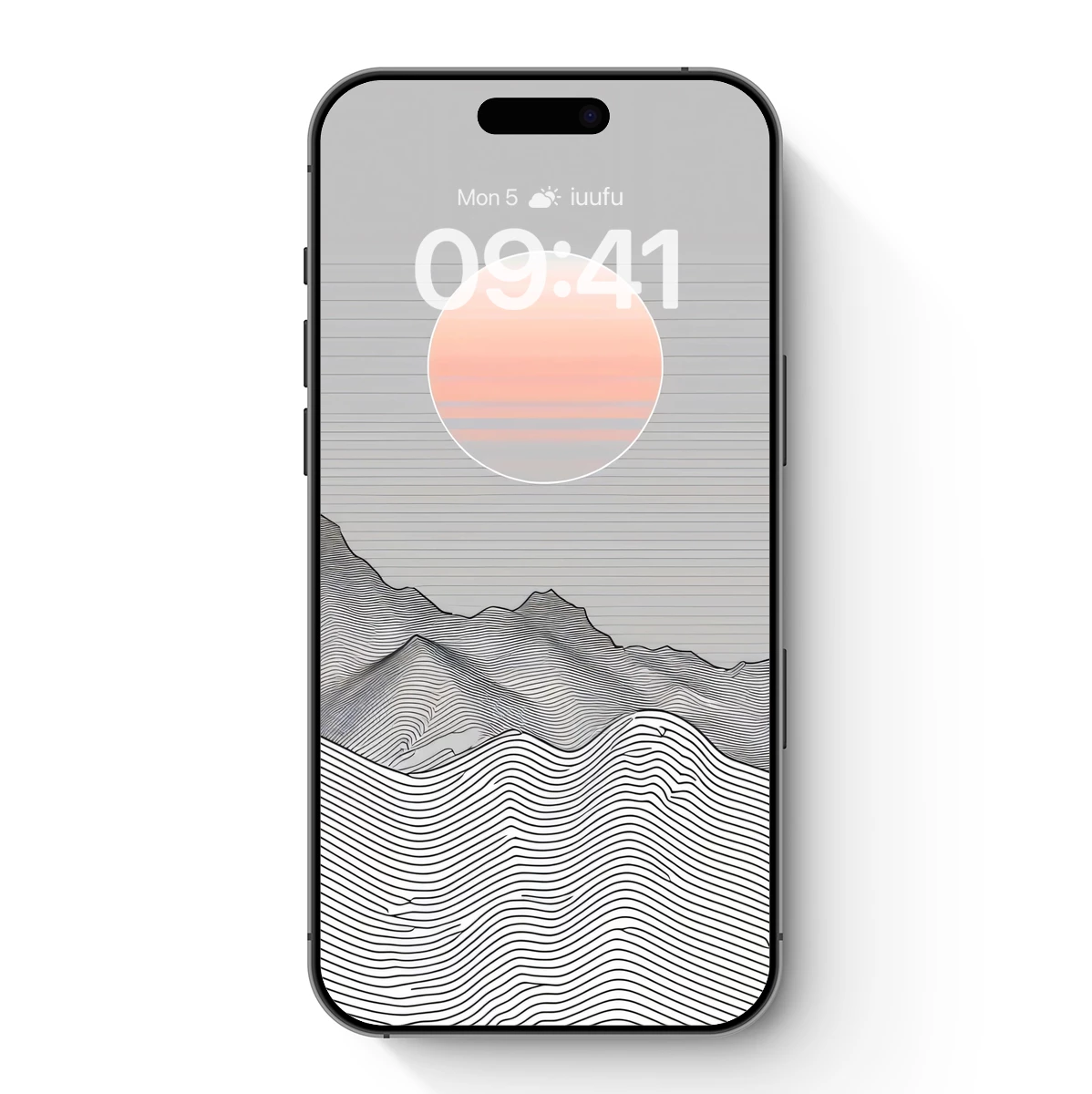 Line Art Sunset: Minimalist Mountain Serenity