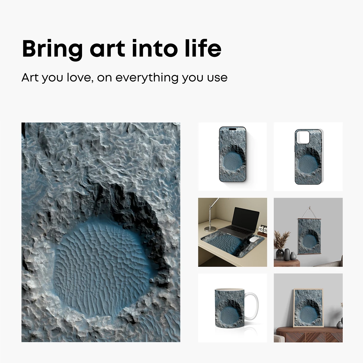 Frozen Crater Elegance: Ice Textures in Harmony - Image 2