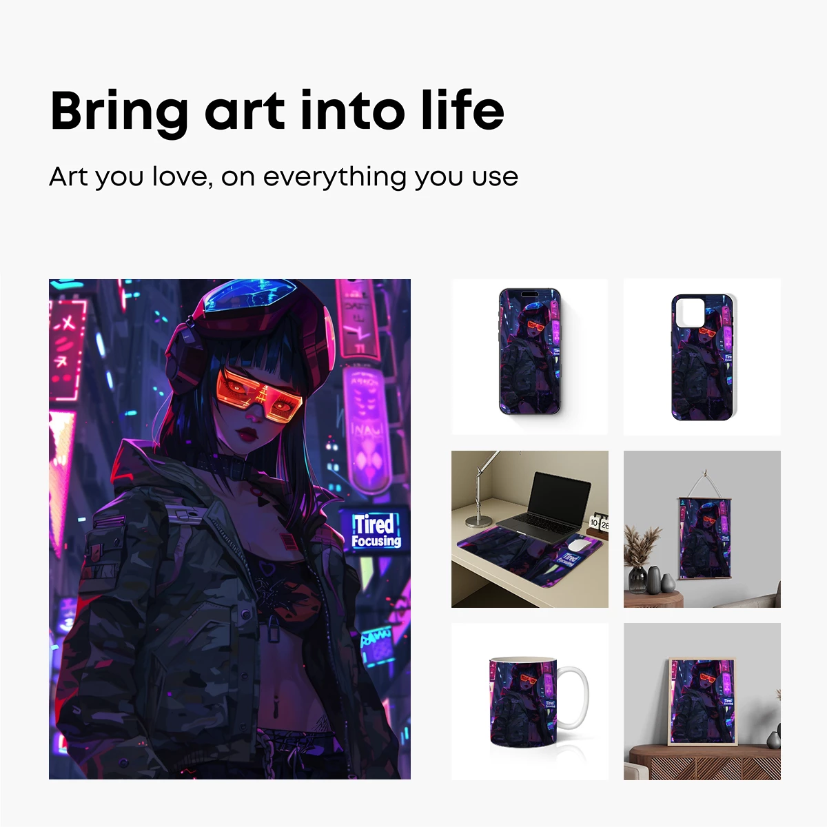 Cyberpunk Warrior: Neon-Glowing Goggles and Urban Camo - Image 2