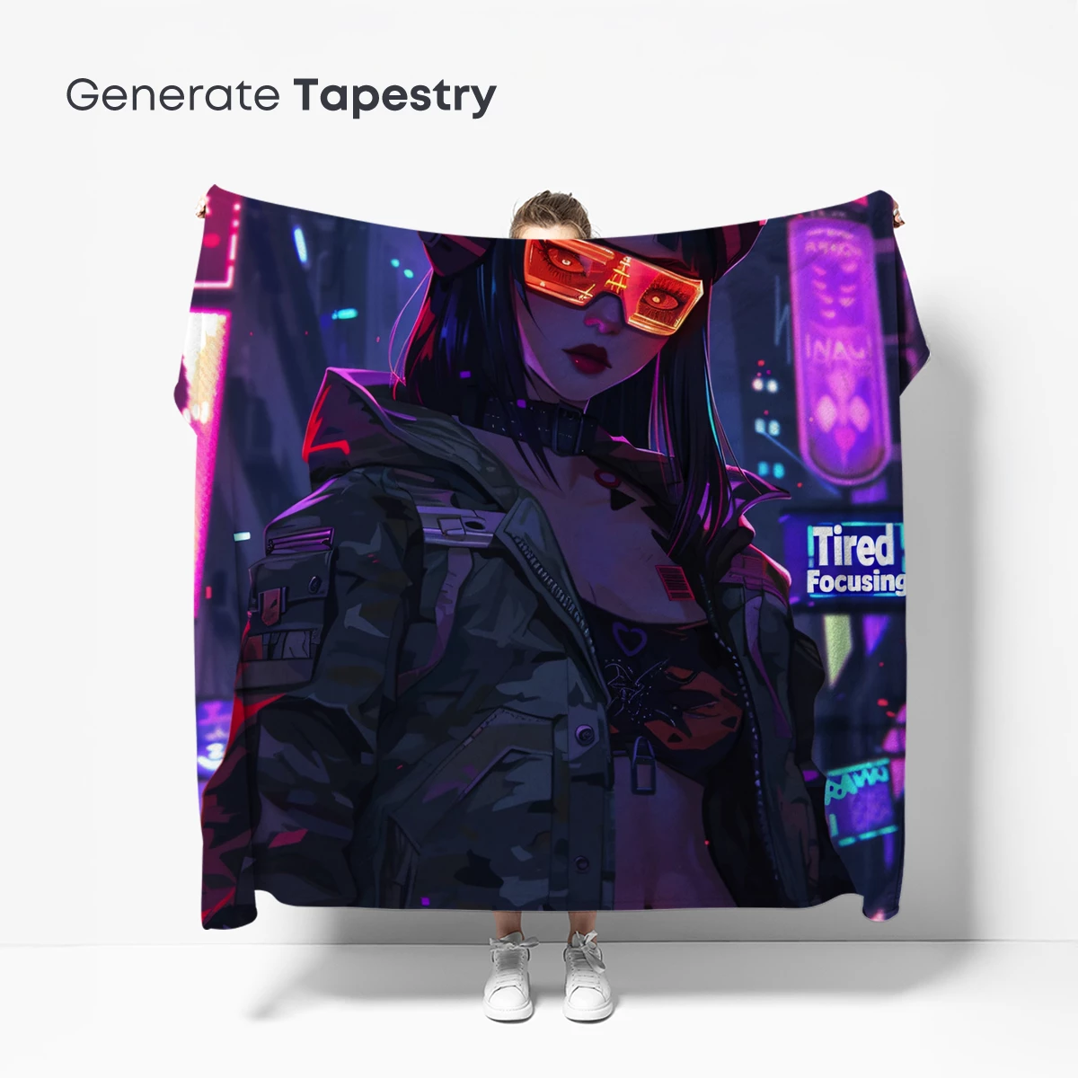 Cyberpunk Warrior: Neon-Glowing Goggles and Urban Camo - Image 5