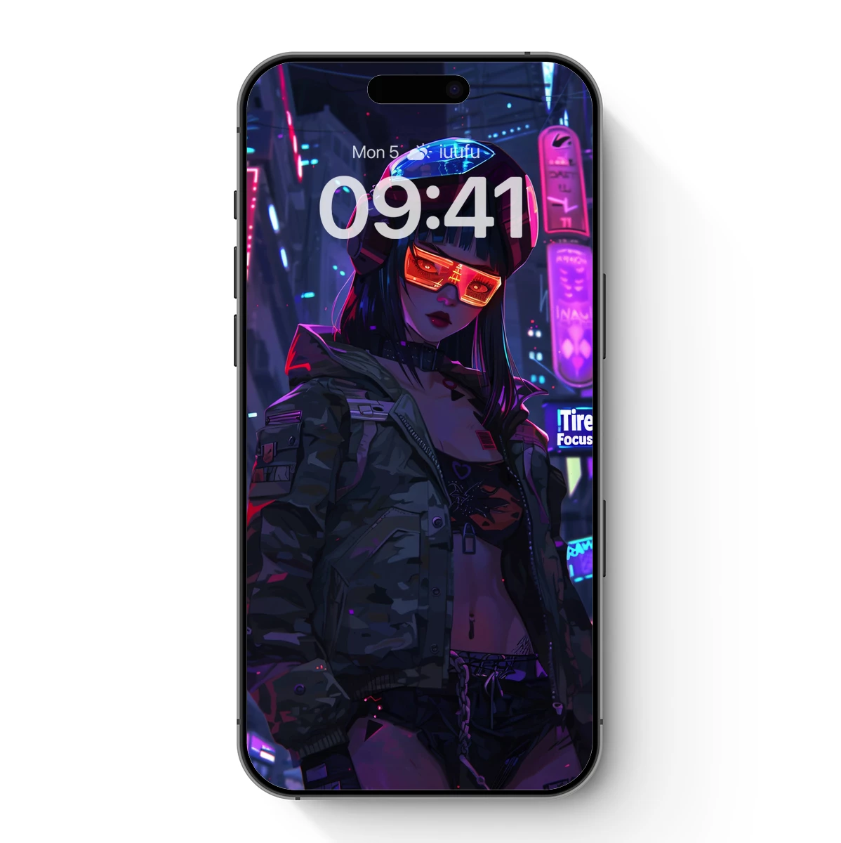 Cyberpunk Warrior: Neon-Glowing Goggles and Urban Camo