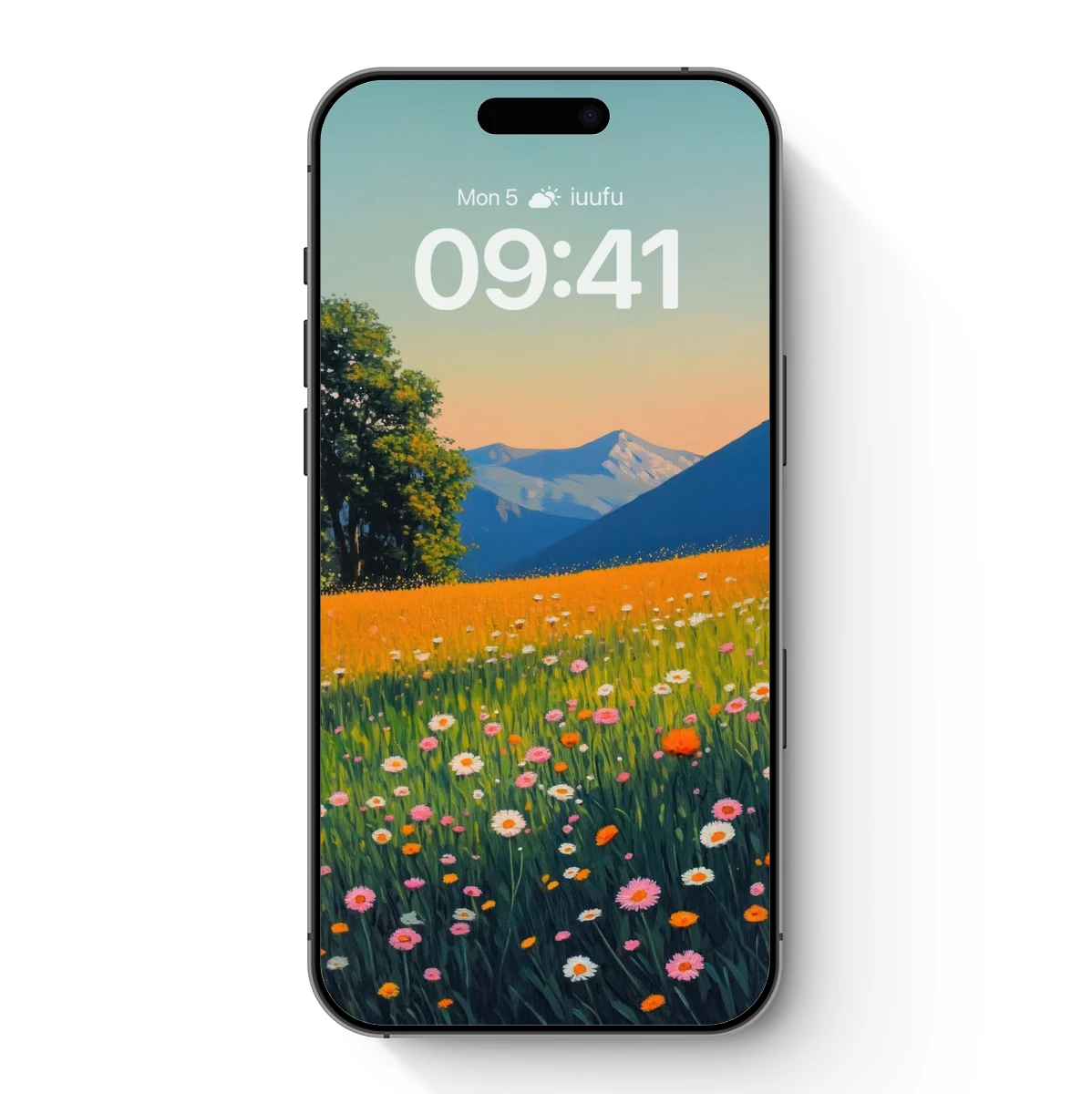 Mountain Meadow Symphony: Floral Bliss at Sunset