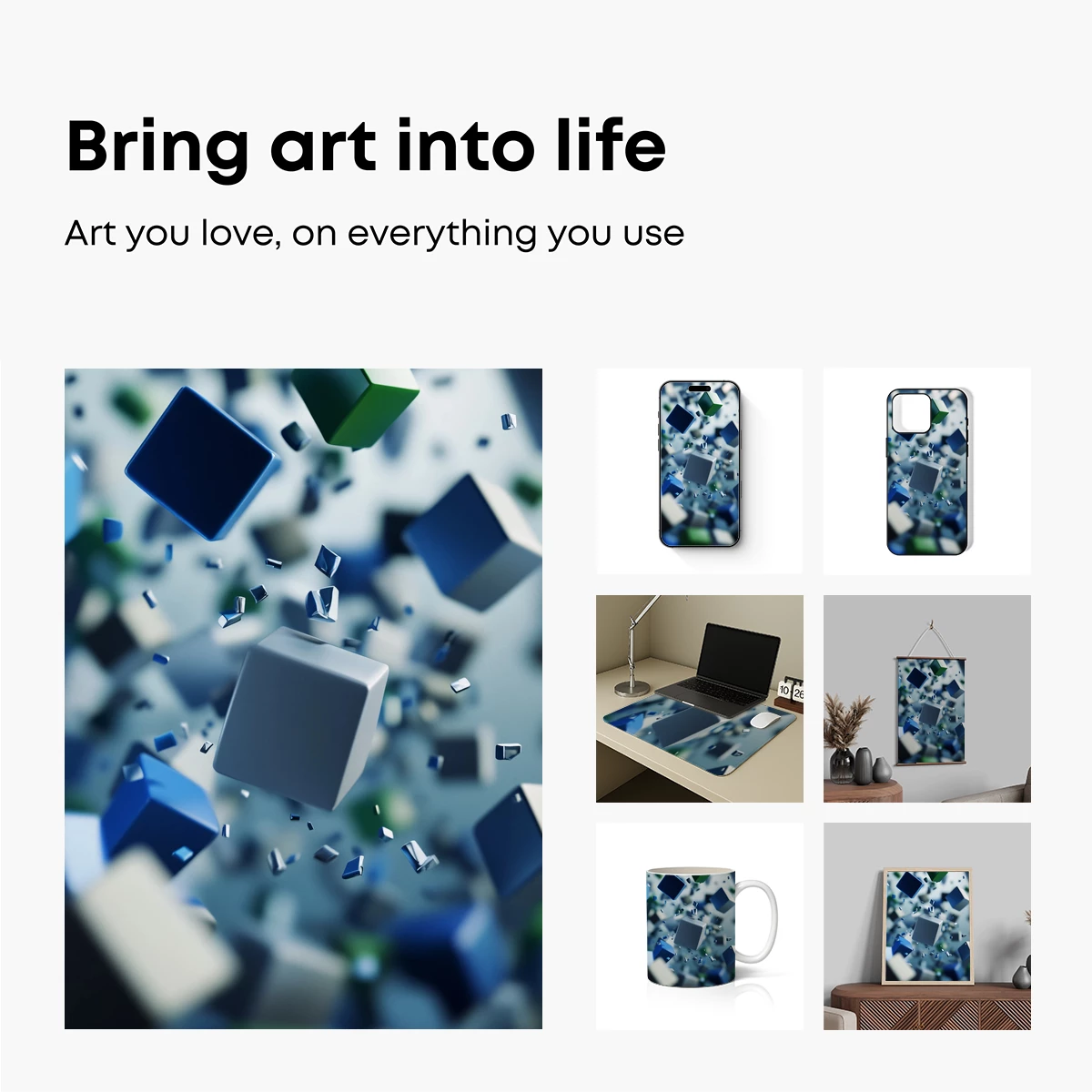 Cubist Chaos: Floating Geometric Dreams