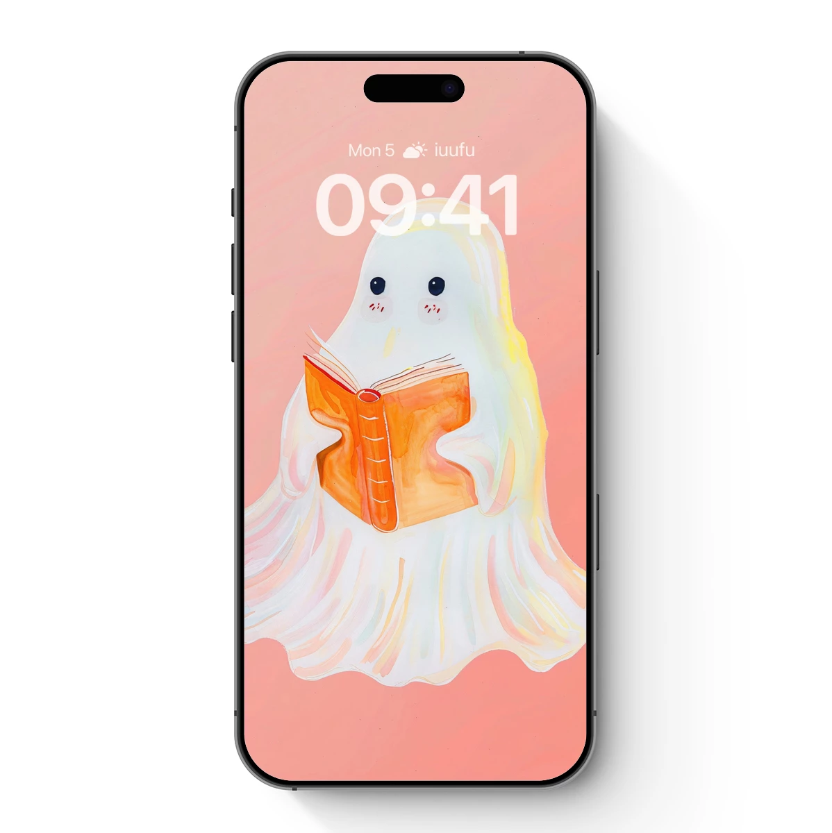 Ghostly Reader: Whimsical Spirit with a Book