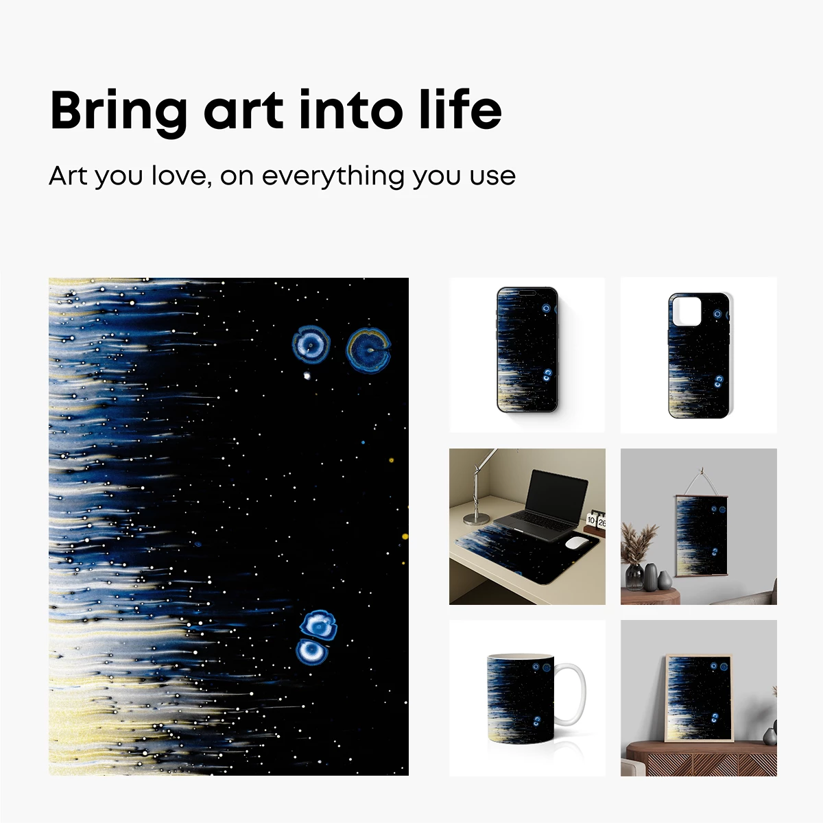 Cosmic Ripple: Celestial Waves and Nebula Orbs