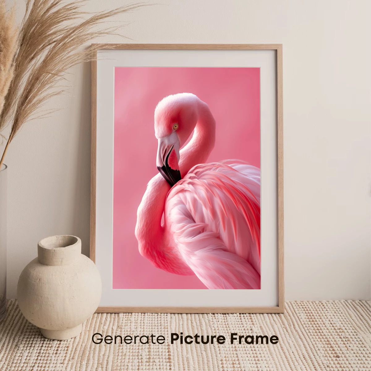Elegant Pink Flamingo in Monochrome Harmony - Image 7