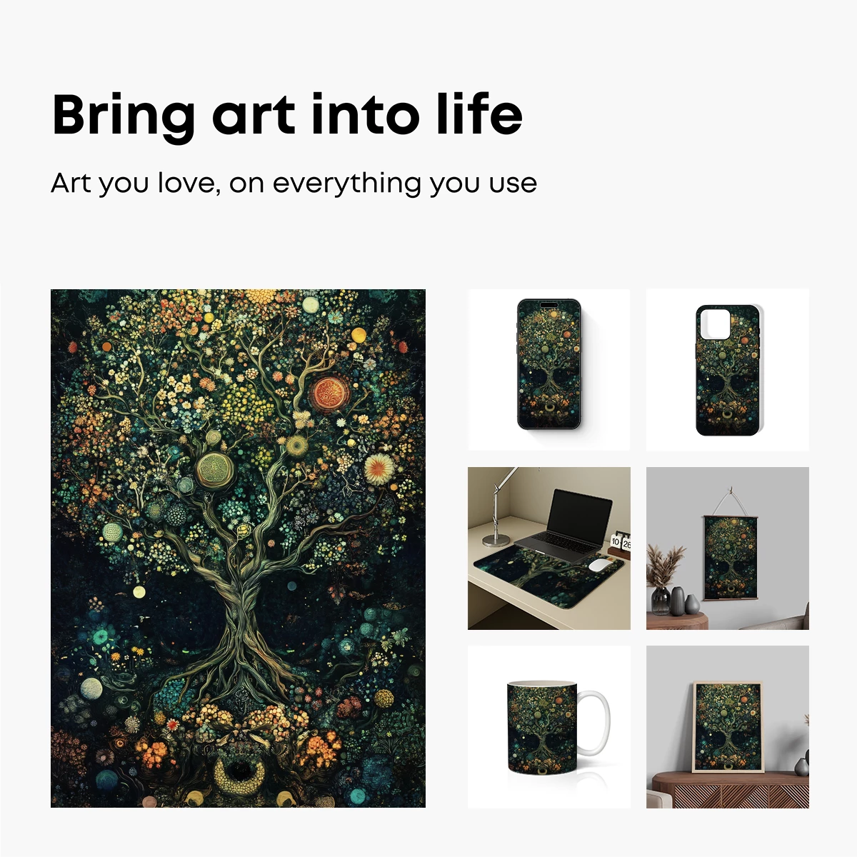 Enchanted Tree of Life: Mystical Floral Fantasy - Image 2