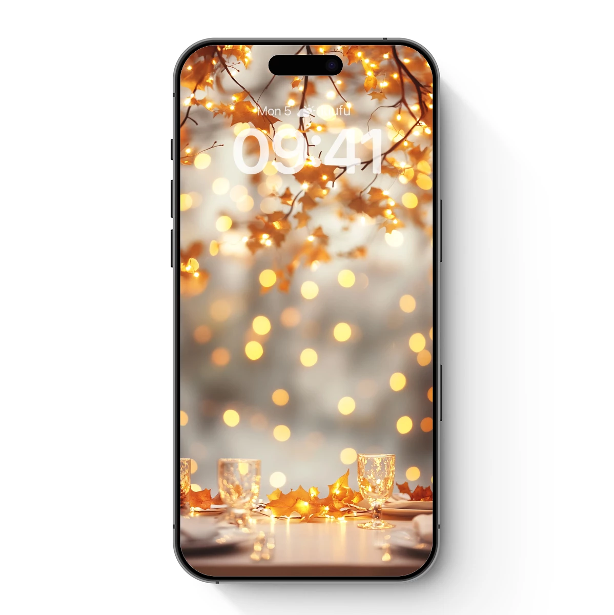 Autumn Glow: Festive Leaves & Lights