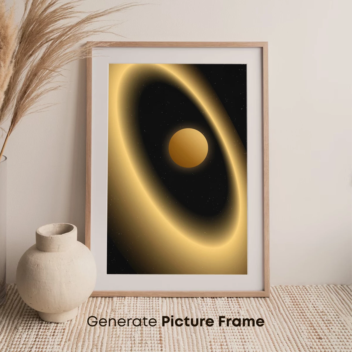 Ethereal Golden Planet with Celestial Ring - Image 7