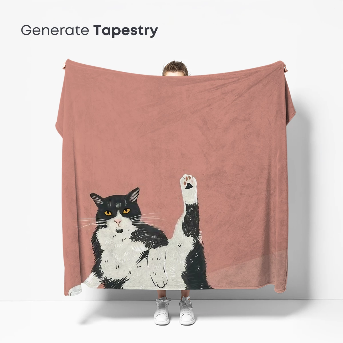 Playful Tuxedo Cat in Mid-Air Leap - Image 5