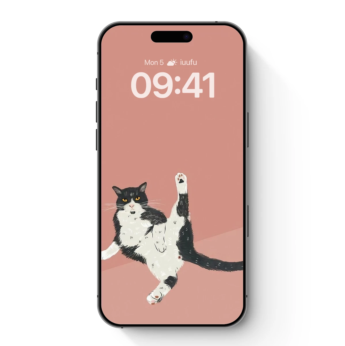 Playful Tuxedo Cat in Mid-Air Leap