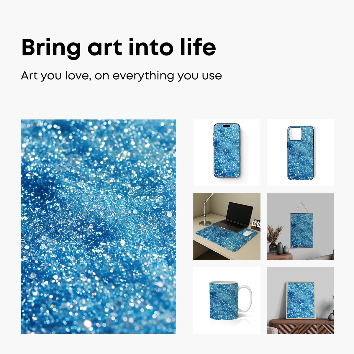 Azure Glitter Symphony: A Textured Dream - Image 2