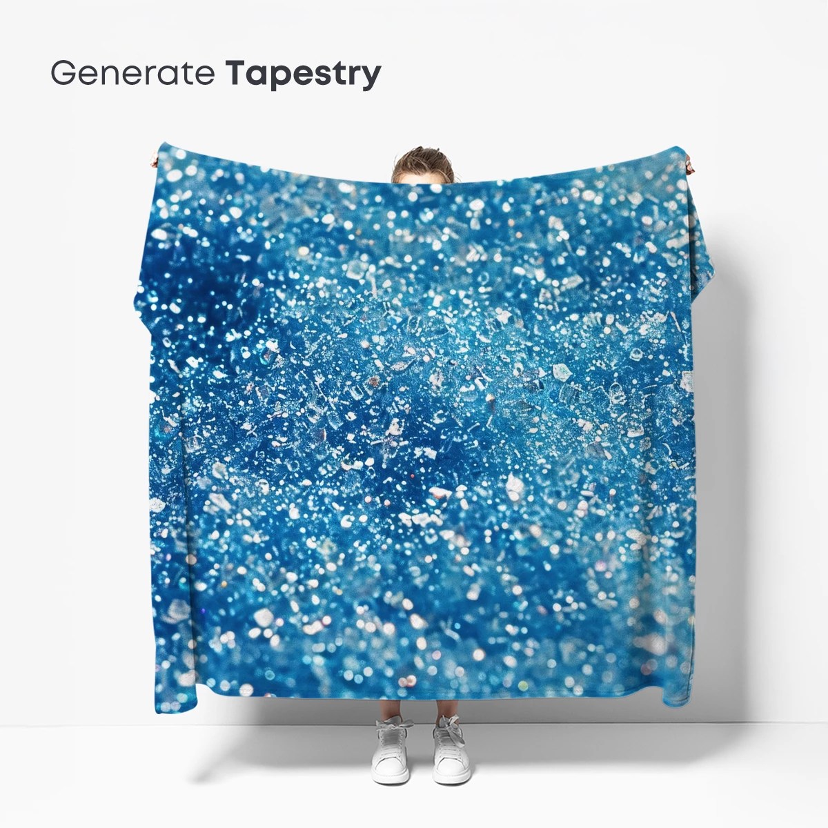 Azure Glitter Symphony: A Textured Dream - Image 5