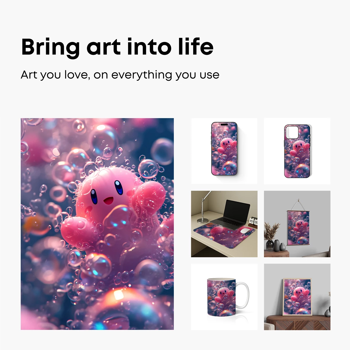 Bubble-Drenched Kirby: A Whimsical Underwater Odyssey - Image 2