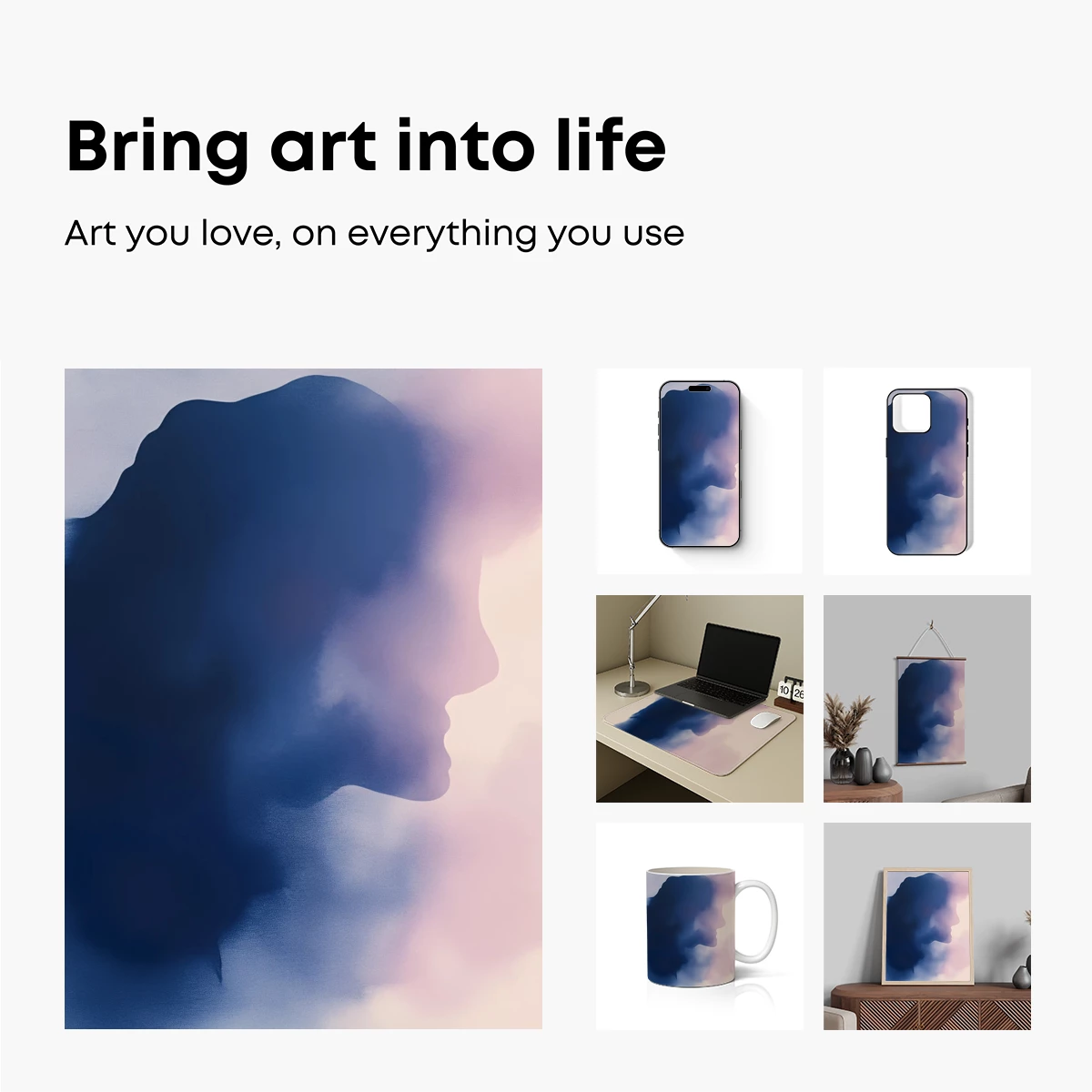 Mystic Profile in Mist: Ethereal Silhouette Art - Image 2