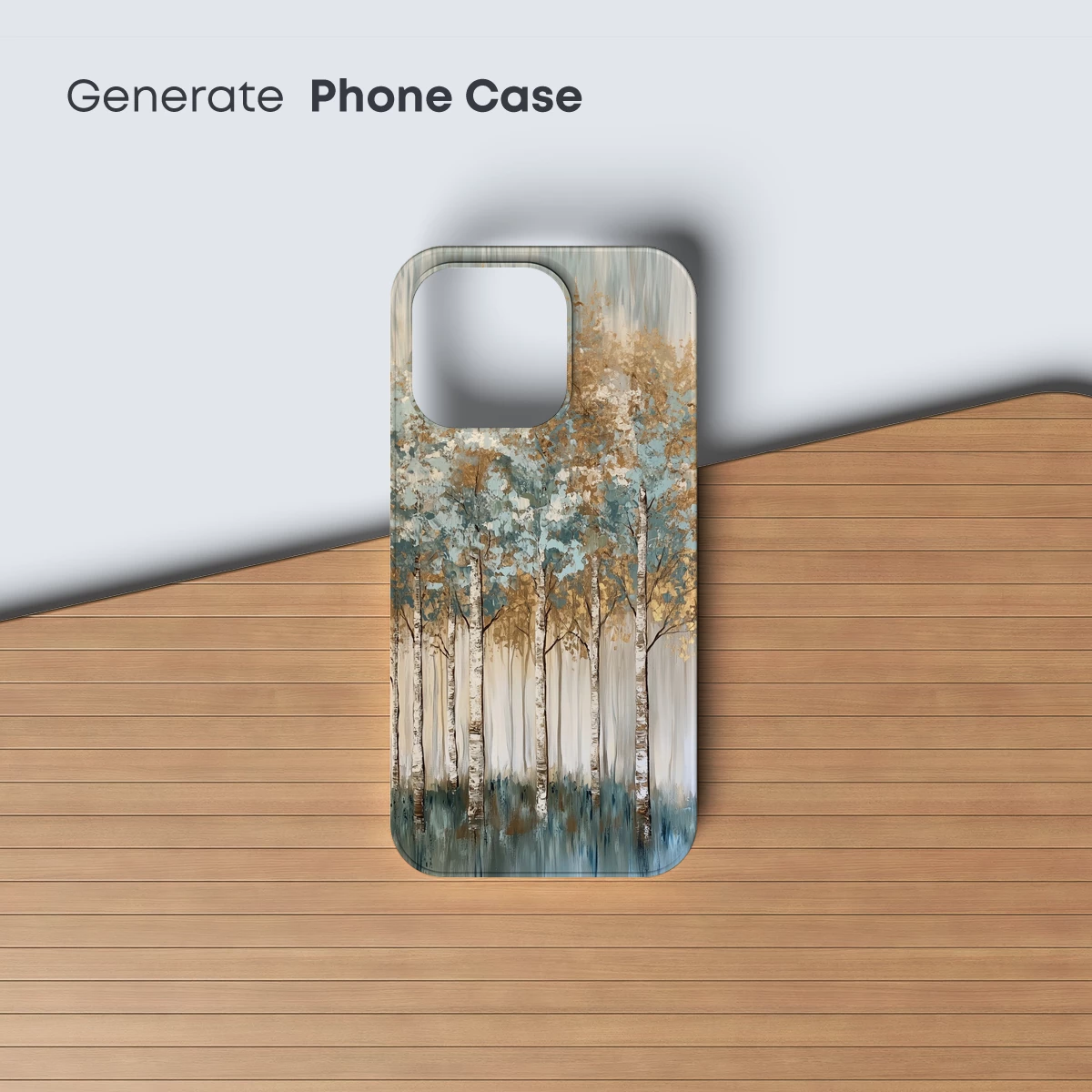 Golden Birch Whisper: Abstract Forest Elegance - Image 3