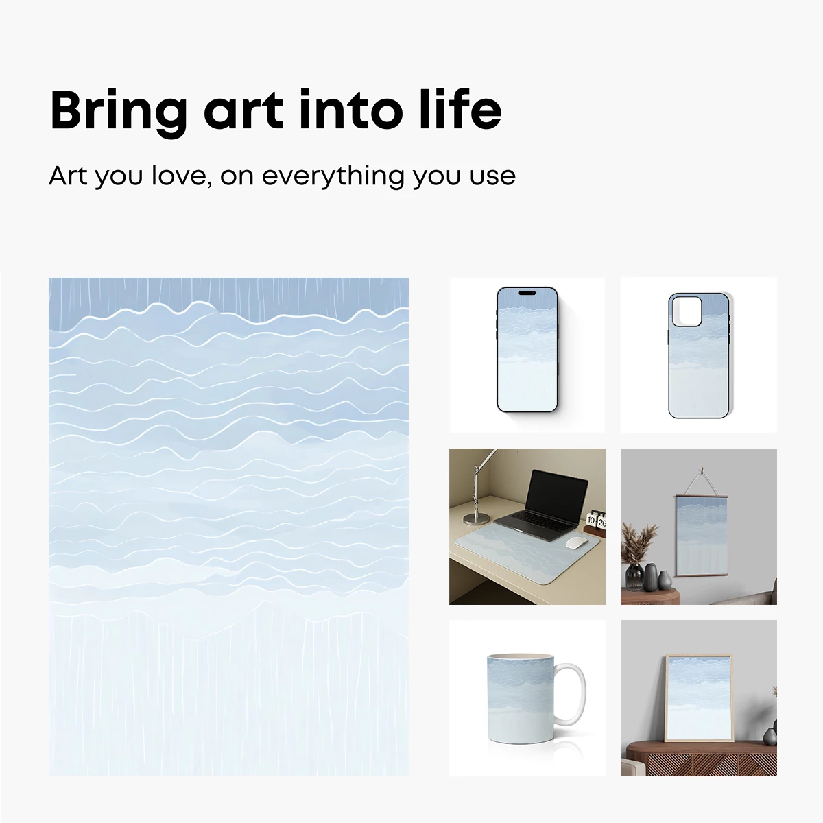 Ethereal Rain Symphony: Minimalist Water Waves - Image 2