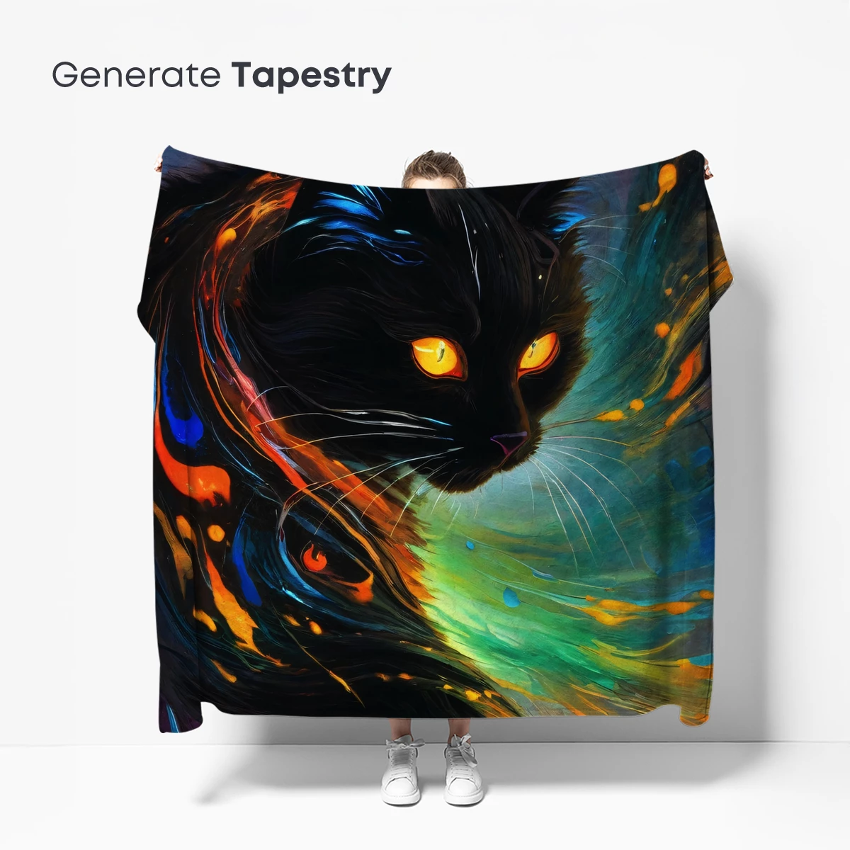 Cosmic Black Cat: A Whirlwind of Colors - Image 5