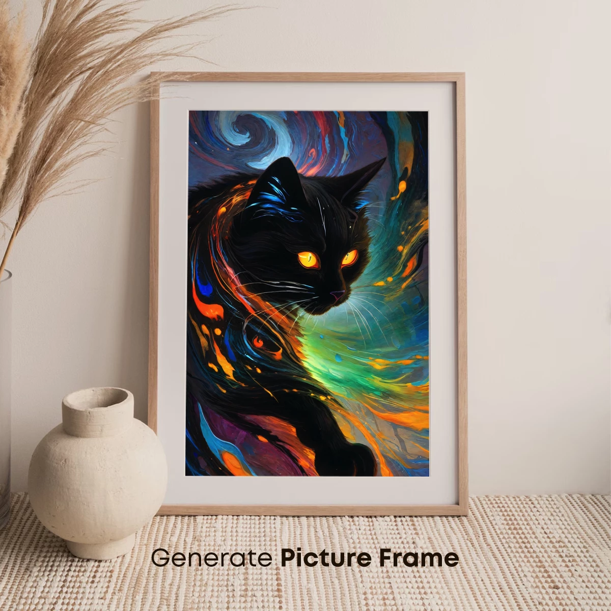 Cosmic Black Cat: A Whirlwind of Colors - Image 7