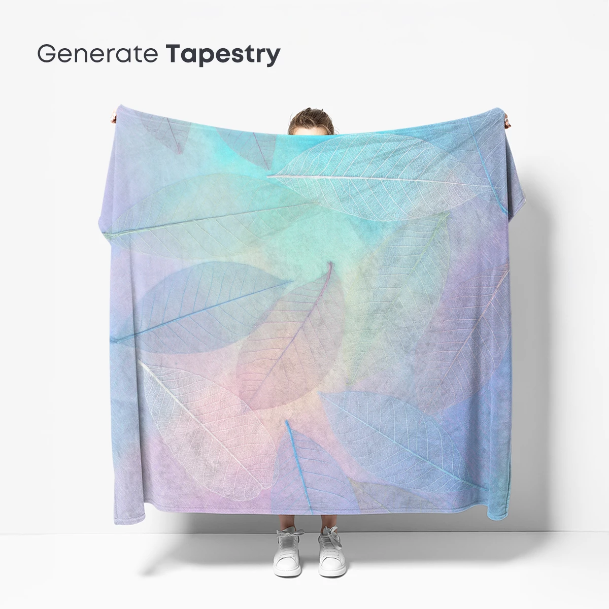 Ethereal Leaf Silhouettes in Pastel Harmony - Image 5