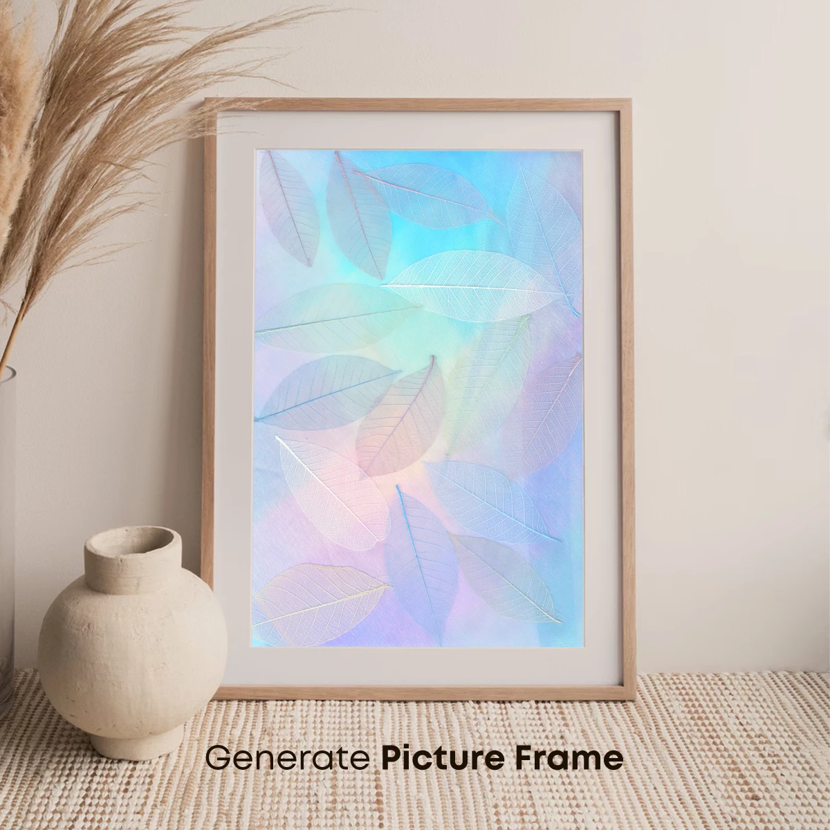 Ethereal Leaf Silhouettes in Pastel Harmony - Image 7