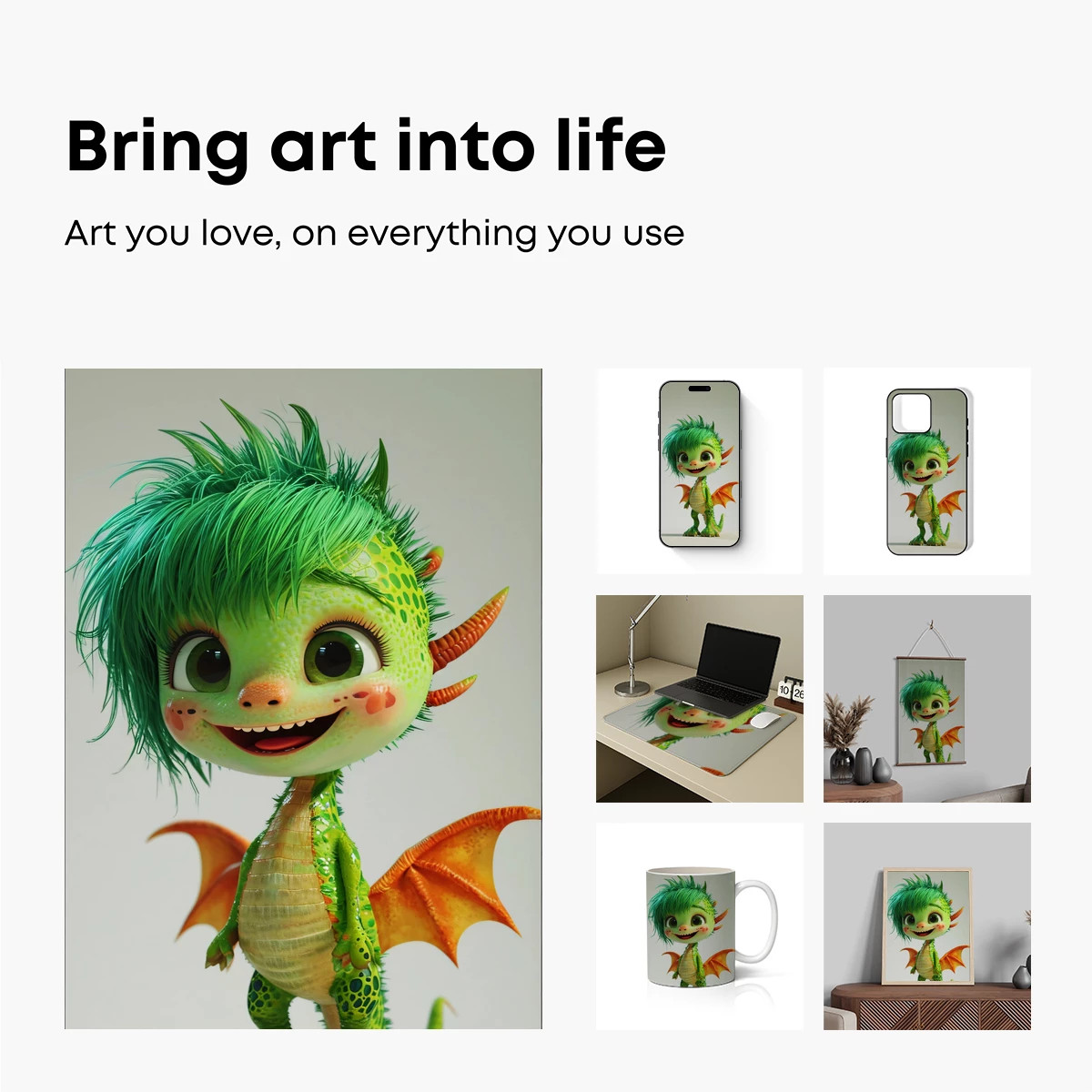 Charming Dragonling with Spiky Green Hair - Image 2