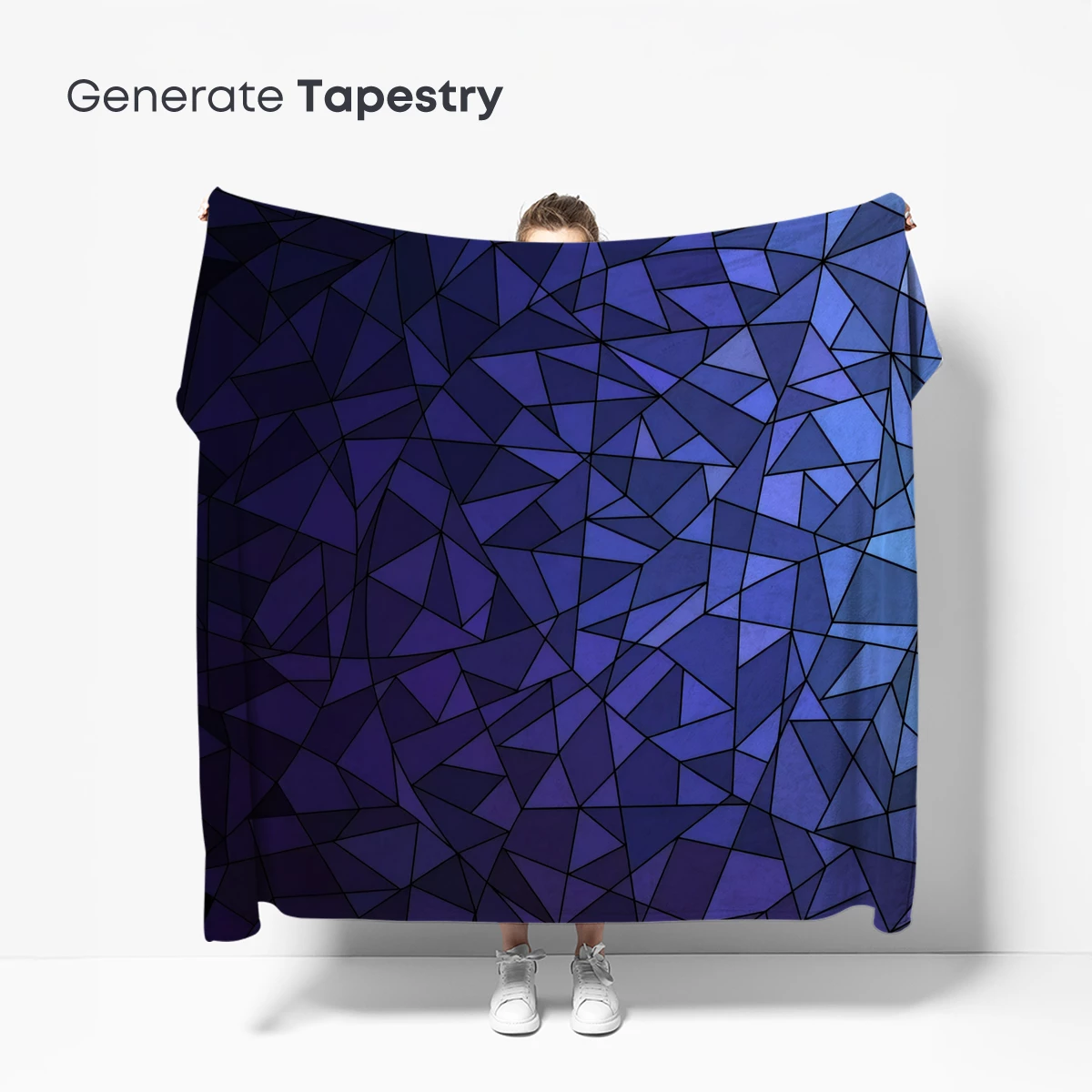 Geometric Twilight: A Mosaic of Blue Hues - Image 5