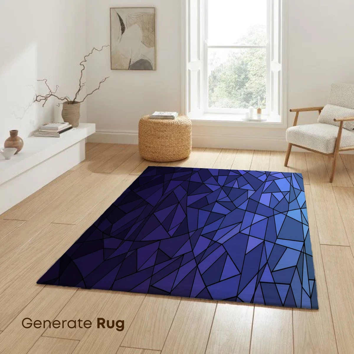 Geometric Twilight: A Mosaic of Blue Hues - Image 6