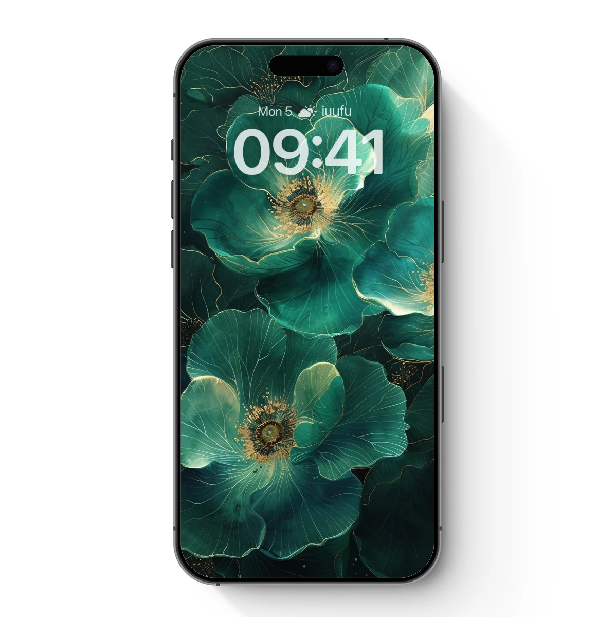 Ethereal Teal Blossoms: Golden Veins and Mystical Depth