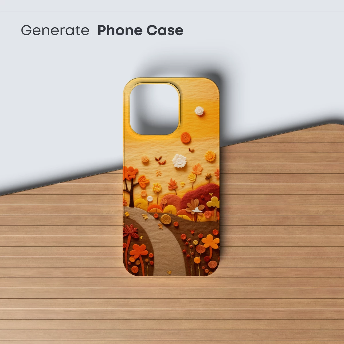 Autumnal Felt Fantasy: Whimsical Harvest Landscape - Image 3