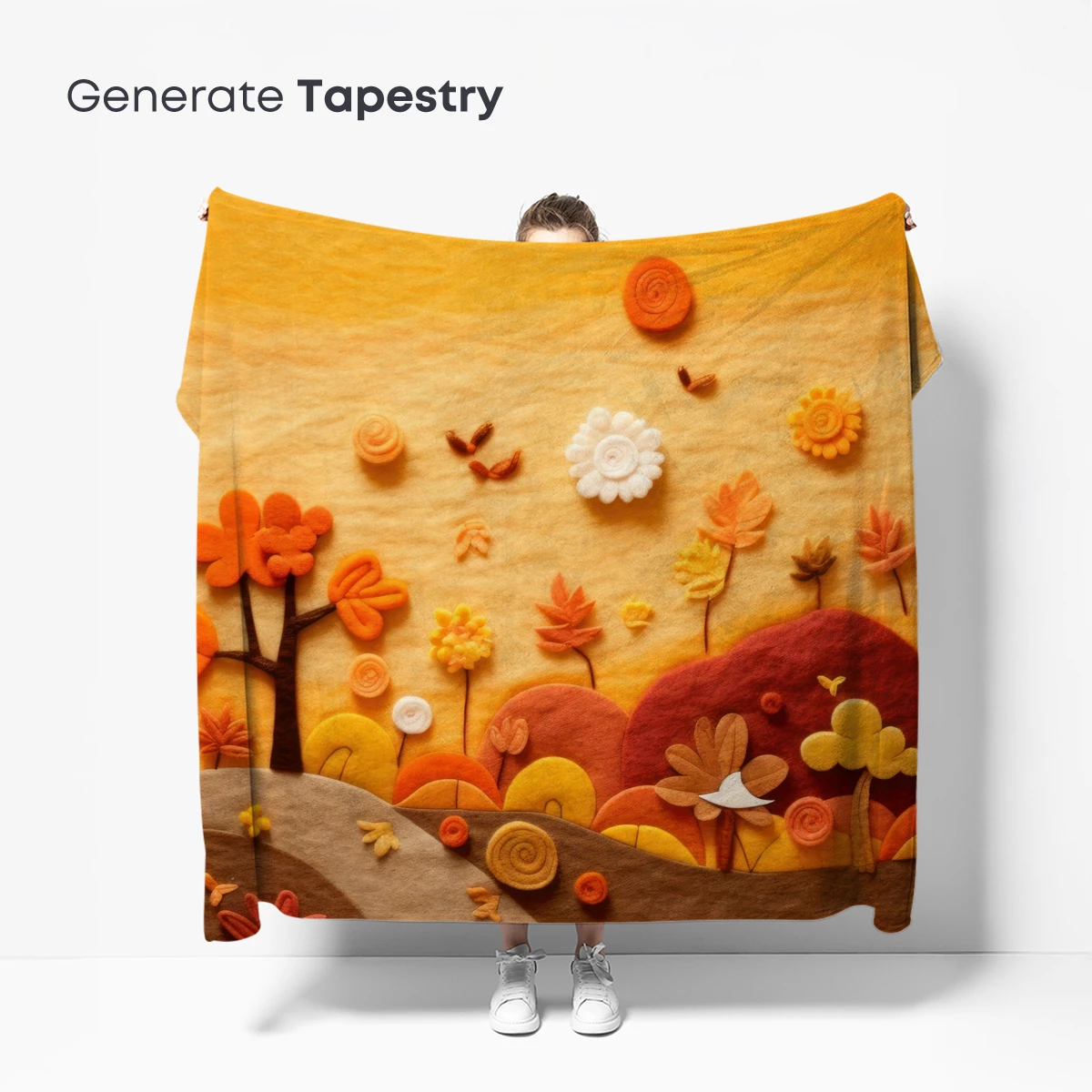 Autumnal Felt Fantasy: Whimsical Harvest Landscape - Image 5