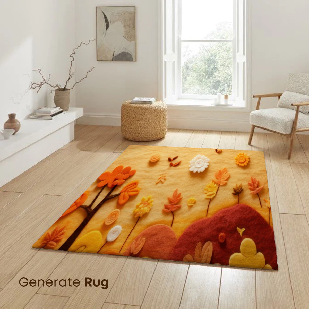 Autumnal Felt Fantasy: Whimsical Harvest Landscape - Image 6