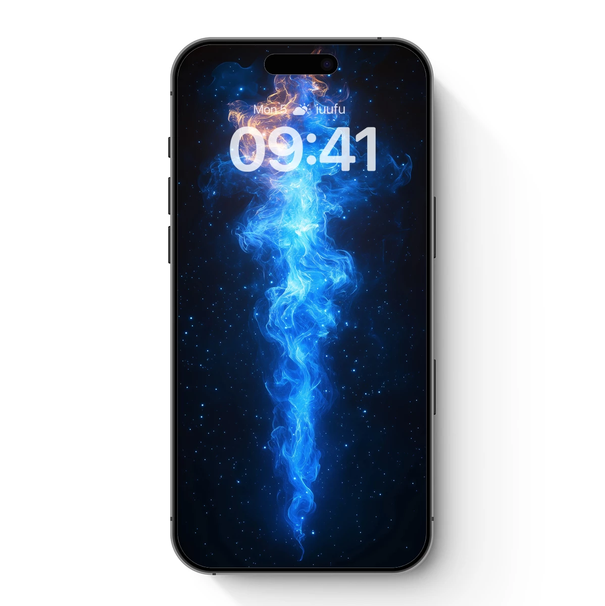 Cosmic Flame: Blue and Gold Nebula Art