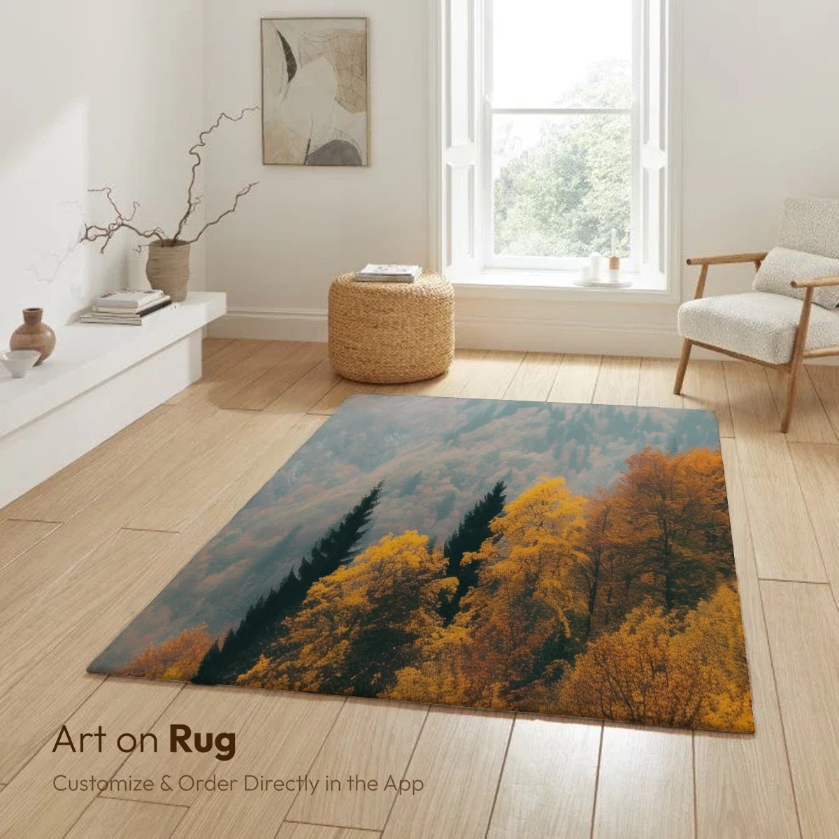Autumn Mist: Golden Forests and Veiled Peaks - Image 6