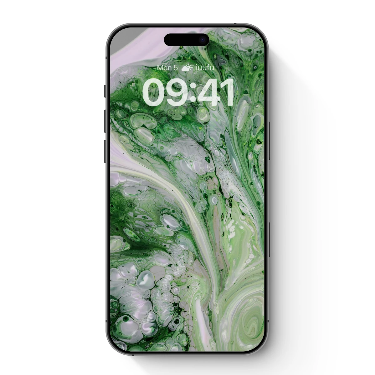 Green Swirl Symphony: Abstract Fluid Art