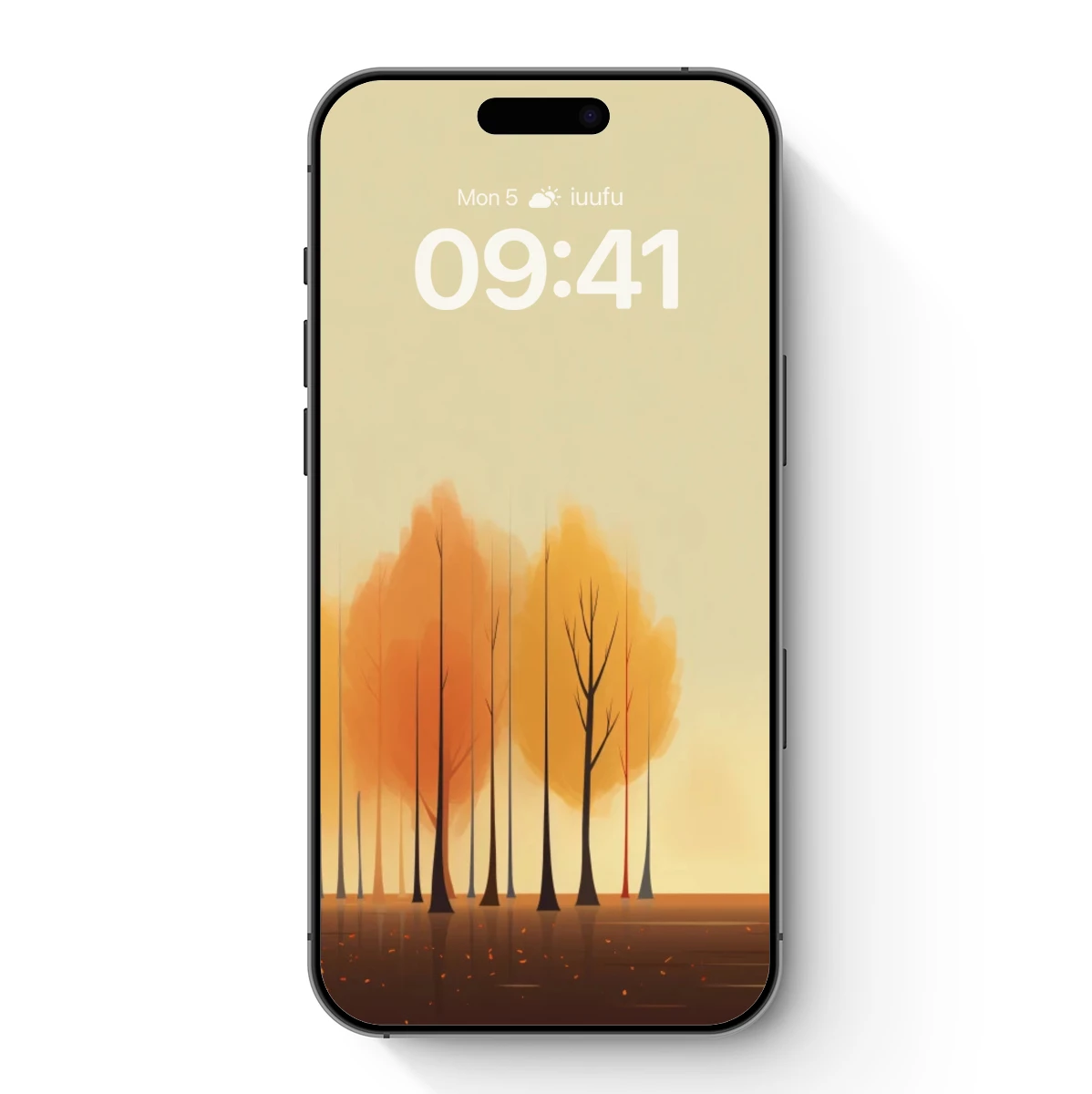 Autumnal Serenity: Bare Trees in Golden Haze