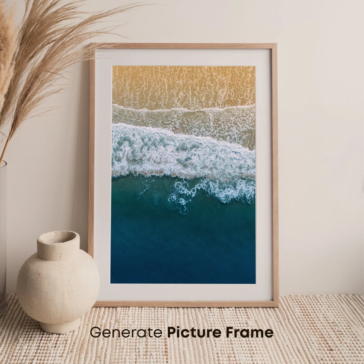 Aerial Serenity: Ocean Waves Meet Golden Shore - Image 7