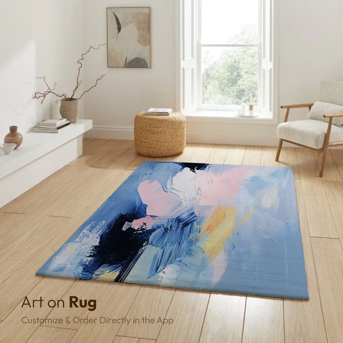 Abstract Symphony in Blue: Brushstroke Harmony - Image 6