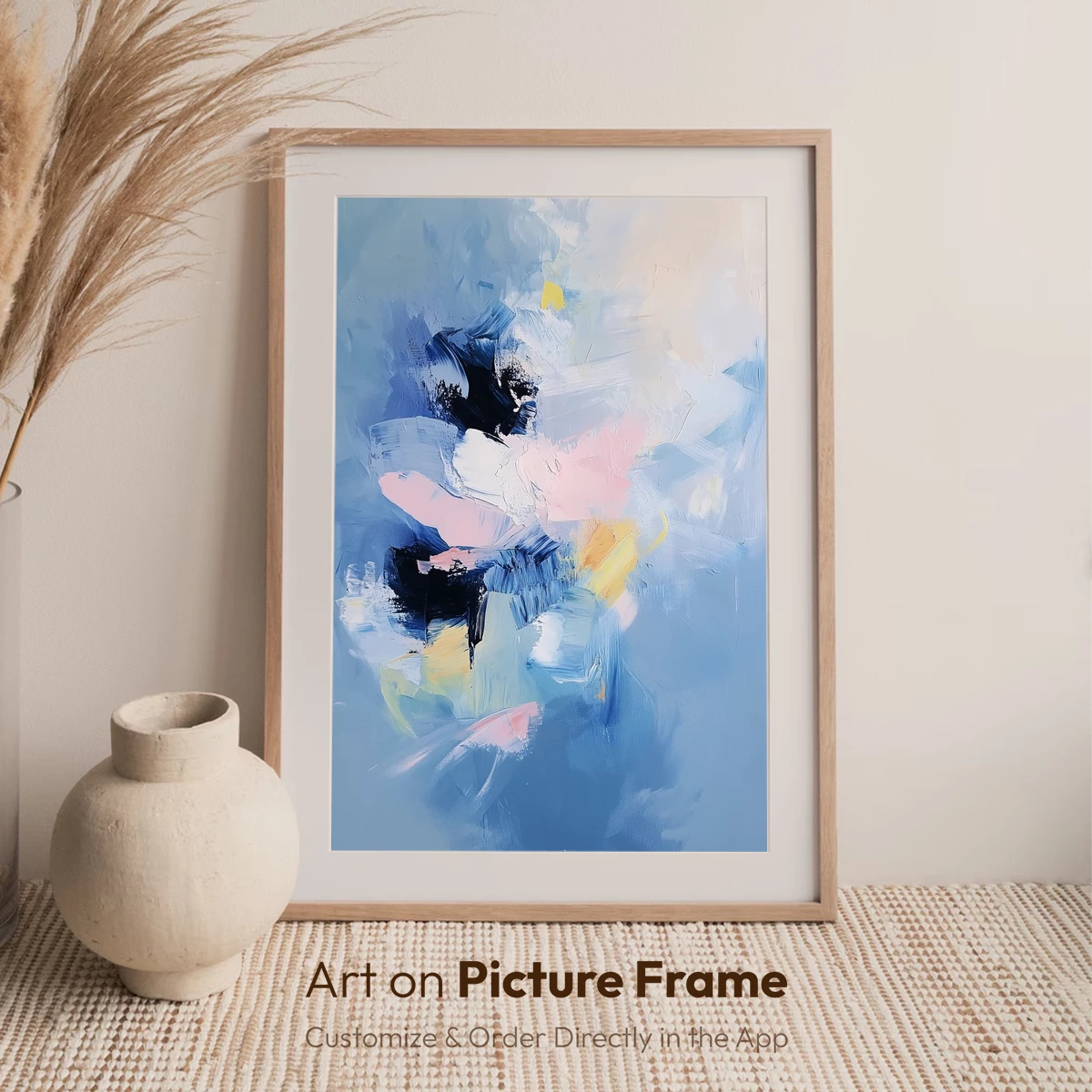 Abstract Symphony in Blue: Brushstroke Harmony - Image 7